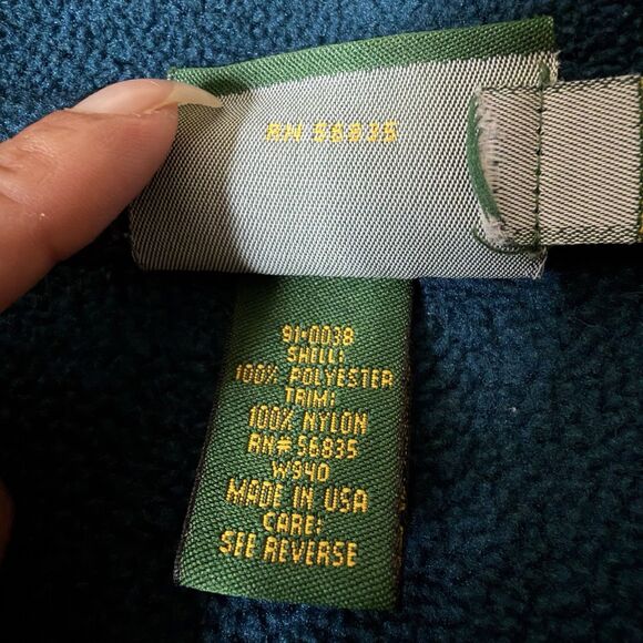 Vintage Cabelas Fleece Snap Pullover Unisex Medium Teal Polartec Sweater Outdoor - Picture 11 of 12